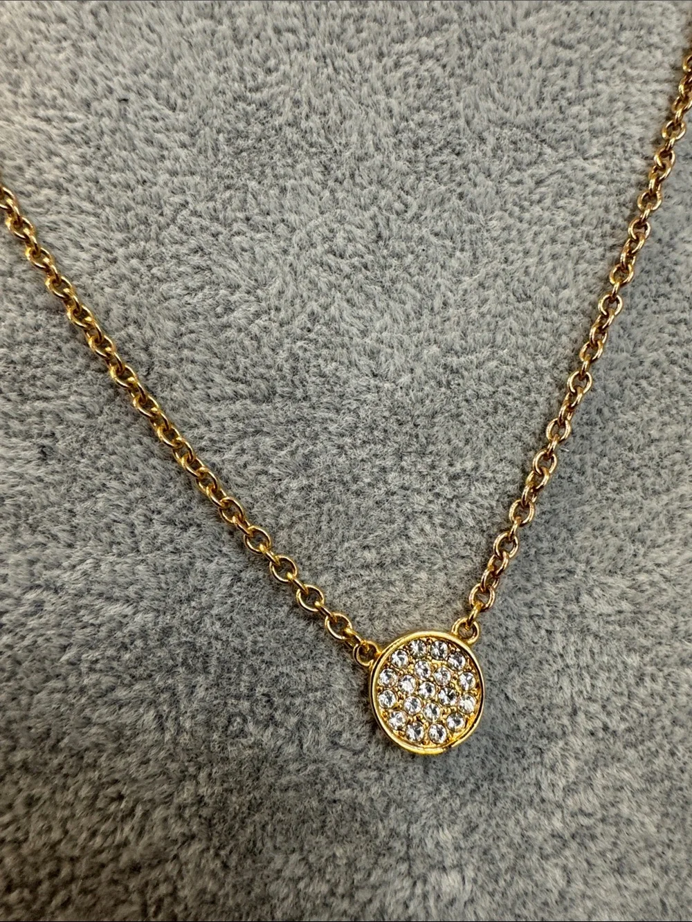 PRICE FIRM kate spade Gold Tone Pave Circle Pendant Necklace - Women Jewelry